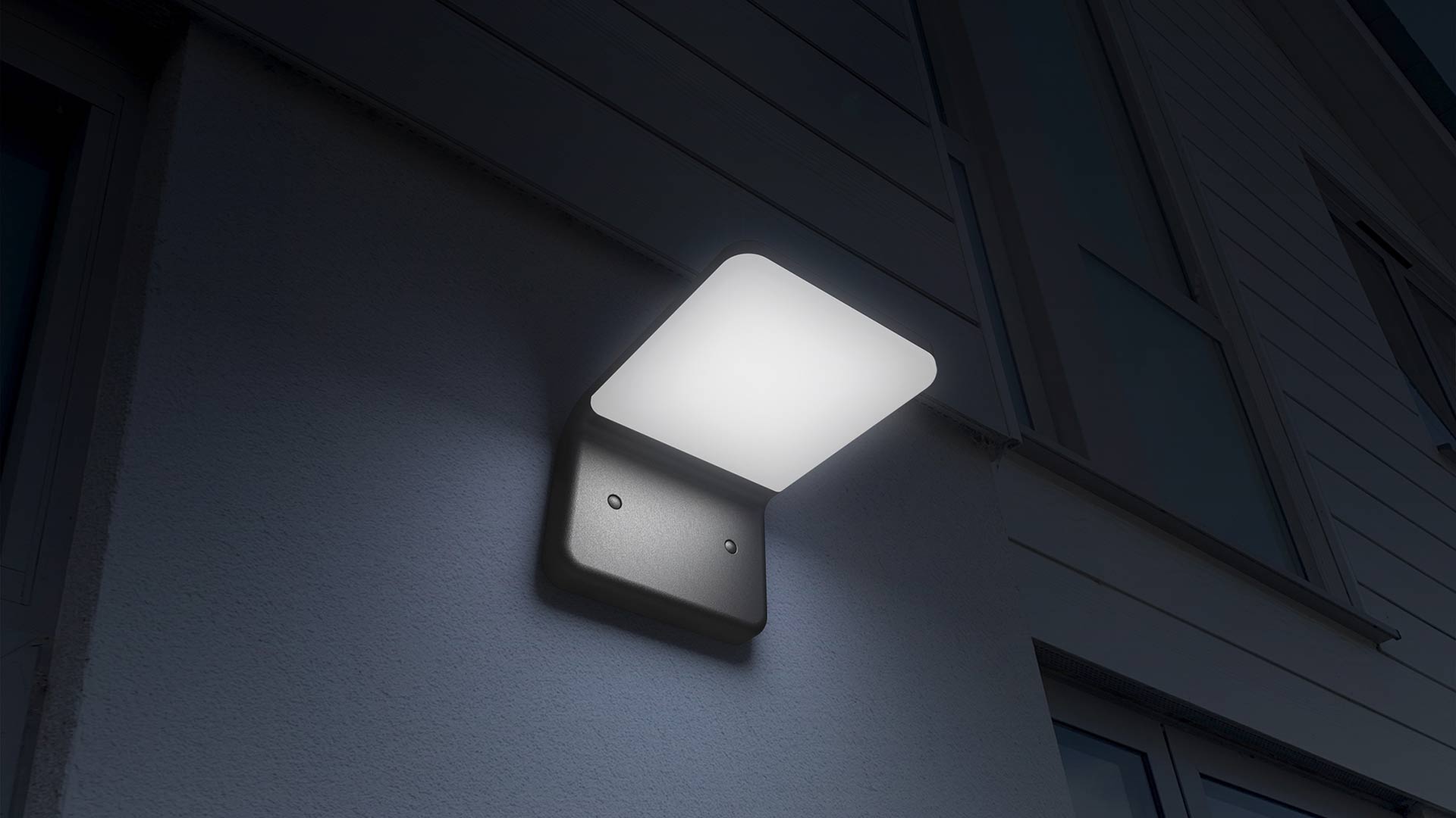 Solar Wall Light Square - Solar powered wall light unit